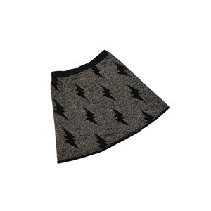 Rockets of Awesome Knit Skirt Black & Gold Lightning Bolts Size 14